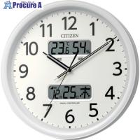 シチズン 電波時計 壁掛け時計 温湿度計付き カレンダー付 連続秒針 白 Φ350×56mm  ▼689-2333 8FYA06-003  1個 | プロキュアエース