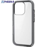 ELECOM iPhone16Pro用ハイブリッドケース エアバッグ 全周 MUBRAIN ブラック×クリア  ■▼698-0644 PM-A24CHVAIR2BK  1個 | プロキュアエース