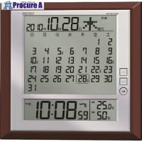 SEIKO 液晶マンスリーカレンダー機能付き電波掛置兼用時計 茶メタリック塗装  ▼813-2948 SQ421B  1個 | プロキュアエース