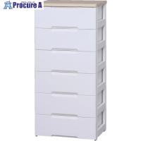 IRIS 250132 ウッドトップチェスト 6段 ホワイト/ペアー  ■▼855-7618 HG-556-WH  1台 | プロキュアエース