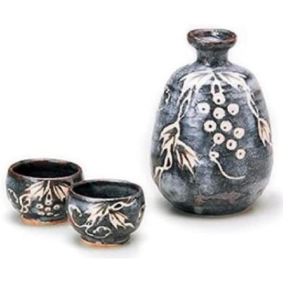 【志野焼】酒器 商品詳細｜satou259｜鼠志野椿文片口冷酒器｜ワイン｜冷酒｜4860