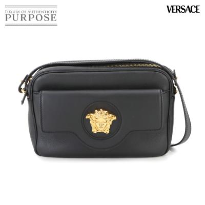 【未使用級】ヴェルサーチ　メデューサ　グレカ模様ショルダーバッグ　ポーチ　黒 未使用級】ヴェルサーチメデューサグレカ模様ショルダーバッグ