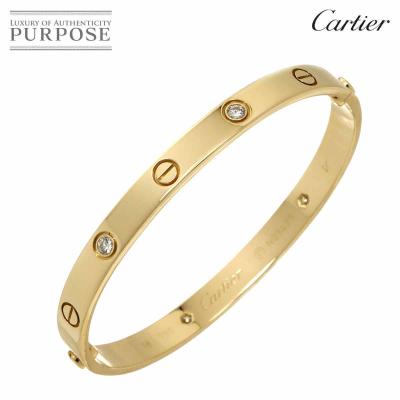 Cartier バングル 19cm ダイヤモンド付き Cartier カルティエ 貴金属・宝石 ジュストアンクル ブレスレット