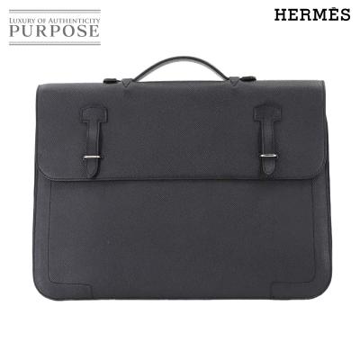 美品　HERMES ビジネスバッグ エルメス ビジネスバッグ メンズ 39cm ブルーニュイ トゴ シルバー金具