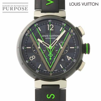 ルイ ヴィトン LOUIS VUITTON タンブール オトマティック ダミエ グラフィット レース クロノグラフ QA130 自動巻き Tambour 90308840 LOUIS VUITTON（ルイ・ヴィトン） ルイ ヴィトン タンブール オト