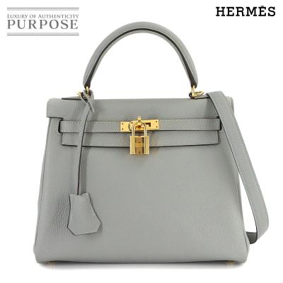 エルメス　バーキン25ケリー25保存袋　巾着袋　2枚セット エルメス<br>ケリー 25cm 内縫い<br>エトゥープ<br>トゴ<br>シルバー