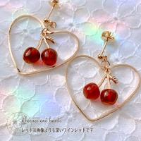 さくらんぼ フルーツ ピアス パール イヤリング アクセサリー かわいい
