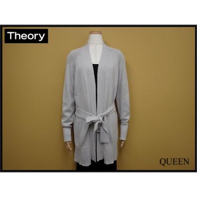 theory Theory カシミヤ混 ロングカーディガン・S□セオリー/グレー