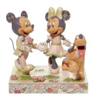 Disney Traditions ディズニー ミッキー＆ミニー ホワイトウッドランド ミッキーマウス フィギュア 置物 インテリア | ケスケスモペット