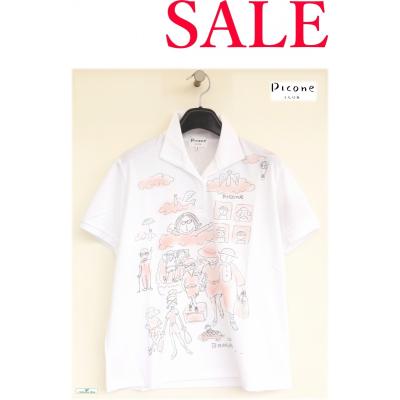 PICONE ポロシャツ レディース 38 ホワイト 未使用品 レディース ピッコーネクラブ PICONE CLUB 半袖