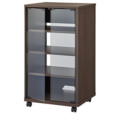 ハヤミ工産 オーディオラック ガラス扉付き 棚板3枚付属 キャスター