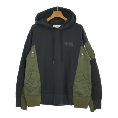 美品　sacai ナイロンツイル　ドッキングパーカー Lサイズ　切り替え　黒 sacai × The North Face ドッキングパーカー