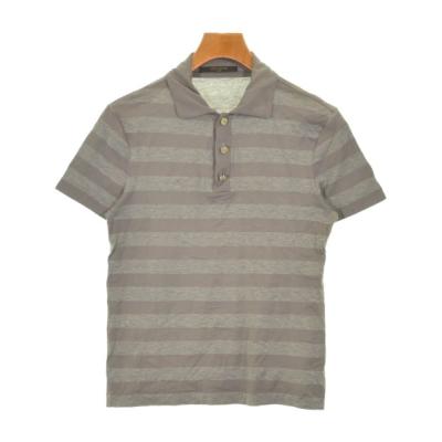 美品　ルイヴィトン　半袖カットソー　ポロシャツ　 M グレー　LV総柄　コットン LOUIS VUITTON メンズ半袖Tシャツ、カットソー｜トップス
