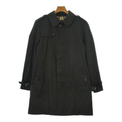 ブラック ステンカラーコート 前ボタン留め SHIPS ステンカラーコート コート SHIPS: ポリエステル / ウール