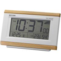 【正規品】リズム RHYTHM 時計 クロック 8RZ161SR07 フィットウェーブD161 電波目覚まし時計 めざまし時計 置時計 温湿度計 | レインボーショップ
