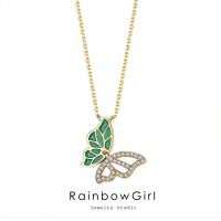 RainbowGirl ネックレス レディース 蝶々 ちょう 可愛い かわいい CZ