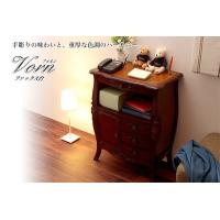 棚 ラック 扉付き キャビネット アンティーク レトロ クラシカル エレガント ブラウン 木製 猫脚 棚 引き出し 完成品 サイドボード 幅60cm | 楽装屋