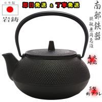 クーポンで500円引 南部鉄器 鉄瓶兼用急須 5型 12802 【直火のみ対応】 0.65L 岩鋳 ホーロー無し 黒焼付 日本製 鉄瓶 急須 直火 鉄分 還暦
