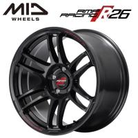 マルカサービス MID RMP RACING R26 18インチ 7.5J インセット50 5穴 PCD114.3 クリスタルブラック スポーク ホイール 単品 4本 セット | レイブロス ヤフーショッピング店