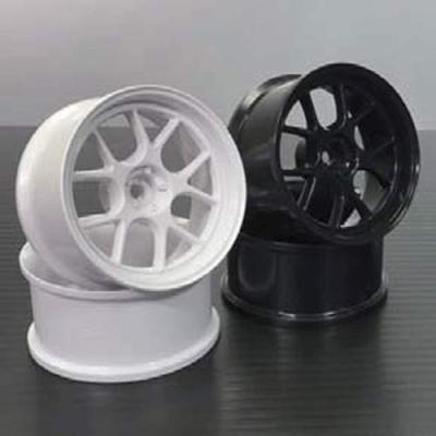 ホビーラジコン ブラックシャーシ ホワイトホイール 1/10Mシャーシ用60サイズM47ホイール 2個入り 5スポークホイール