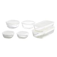 HARIO ハリオ 耐熱ガラス製保存容器6点セット KSTL-5004-OW キッチン用品 食器 調理器具 保存容器 調味料入れ シール容器 | リコメン堂ホームライフ館