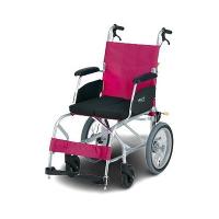 日進医療器 車いす 車椅子 超軽量 介助 KALU7α Aパッケージ ライトレッド 代引不可 | リコメン堂ホームライフ館