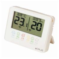GRUSデジタル温湿度計 GRS102-01 ホワイト | リコメン堂ホームライフ館