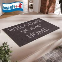 ウェルカムホームマット wash+dry A004A Welcome Home anthrazit 50×75cm 玄関マット 柄物 おしゃれ アンスラサイト 滑り止めラバーつき 代引不可 | リコメン堂インテリア館