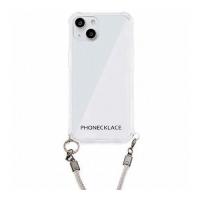 PHONECKLACE ロープショルダーストラップ付きクリアケース for iPhone 13 グレー PN21591i13GR 代引不可 | リコメン堂生活館