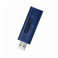 エレコム ELECOM USBメモリ 128GB USB3.2 Gen1 高速データ転送 スライド式 キャップなし ブルー MF-SLU3128GBU 代引不可 メール便（ネコポス） | リコメン堂生活館