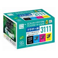 LC3111-4PK互換 エコリカ リサイクルインク ブラザー ブラック 顔料 シアン マゼンタ イエロー 染料 4個パック ECI-BR3111-4P 代引不可 | リコメン堂生活館