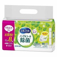 単品5個セット シルコットノンアルコール除菌ウェットティッシュ詰替43枚×8個 まとめ買い 代引不可 | リコメン堂生活館