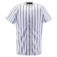 デサント DESCENTE ユニフォームシャツ ジュニアフルオープンシャツ ワイドストライプ JDB6000 カラー Sホワイト×ブラック サイズ 130 | リコメン堂生活館