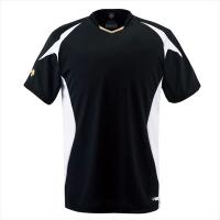 デサント DESCENTE ベースボールシャツ DB116 カラー ブラック×Sホワイト×Sゴールド サイズ S | リコメン堂スポーツ館