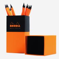 RHODIA（ロディア） ペンシル25本入 ペン立てBOX ブラック＆オレンジ cf9020 1セット（直送品） | LOHACO by アスクル(直送品グループ1)