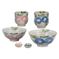 伊野正峰 日本の伝統工芸品【九谷焼】 睦揃 椿文 箸置付 九谷和窯 (K9-589) (K8-527) K9-589K8-527 1個（直送品） | LOHACO by アスクル(直送品グループ1)