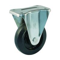 プレート式 固定 ステンレスキャスター ゴム 車輪径150mm Jタイプ SUSーK型 取付寸法100×56 SUS-NRK-150 1個（直送品） | LOHACO by アスクル(直送品グループ1)