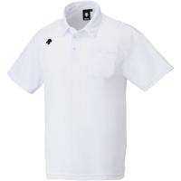 DESCENTE(デサント) シャツ メンズ ポロシャツ（ポケット付） SS ホワイト×ブラック DTM4601B 1セット(1枚入)（直送品） | LOHACO by アスクル(直送品グループ1)