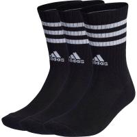 adidas(アディダス) スリーストライプス クッション クルー ソックス S ＢＬＫ／ＷＨＴ EBB67 1セット(3双入)（直送品） | LOHACO by アスクル(直送品グループ1)