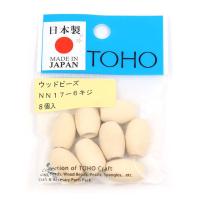 TOHO ウッドビーズ 約11×17mm 木地 8個入 NN17-6 1箱(5枚入)（直送品） | LOHACO by アスクル(直送品グループ1)