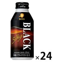 【缶コーヒー】サントリー BOSS（ボス） シルキーブラック 無糖 ボトル缶 400g 1箱（24缶入） | LOHACO by アスクル
