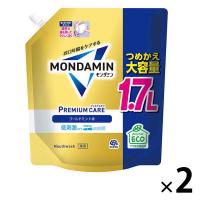 （セール）マウスウォッシュ 洗口液 口臭 モンダミン プレミアムケア ゴールドミント つめかえ 大容量 1.7L 1セット（2個）低刺激タイプ アース製薬 | LOHACO by アスクル