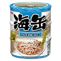 海缶ミニ3P 猫 しらす入りかつお（60g×3缶）1個 アイシア キャットフード ウェット 缶詰 | LOHACO by アスクル