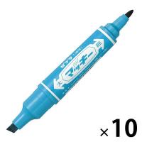 ハイマッキー 太字/細字 ライトブルー 10本 油性ペン MO-150-MC-LB ゼブラ | LOHACO by アスクル