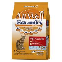 オールウェル 早食いが気になる猫用 フィッシュ味 国産 1.5kg（小分け 375g×4袋）1袋 キャットフード 猫 ドライ | LOHACO by アスクル