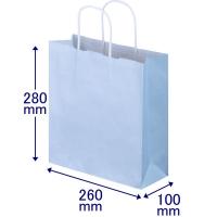手提げ紙袋　丸紐　パステルカラー　水色　S　1箱（300枚：50枚入×6袋）　スーパーバッグ  オリジナル | LOHACO by アスクル
