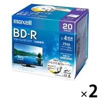 マクセル 録画用BD-R 25GB 130分 1-4倍速 ひろびろ美白レーベル BRV25WPE.20S 1セット（20枚入×2パック） | LOHACO by アスクル