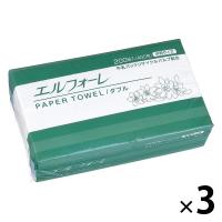 【セール】大王製紙　エルフォーレペーパータオル　ダブル　1セット（200組入×3個） | LOHACO by アスクル