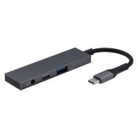 ナカバヤシ TypeーC　USB3.2Gen1+2.0　2ポートアルミハブ　3.5mm4極付 UHーC3433GY 1個 | LOHACO by アスクル