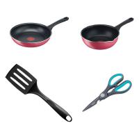 【アウトレット】T-fal ガス クランベリーフライパン＆キッチンツールセット 15347 1個